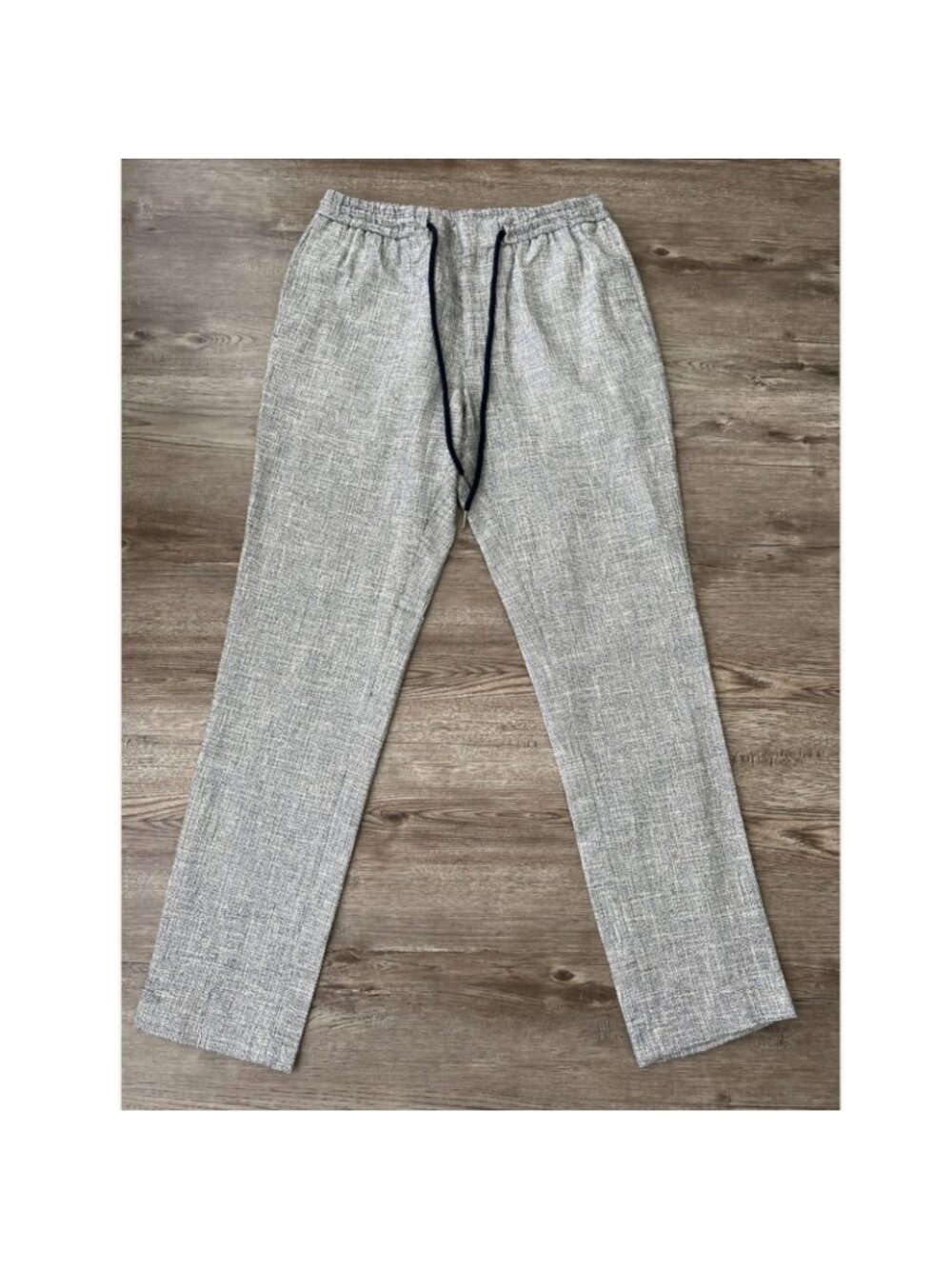 Paisley & Gray Slim Fit‎ Dress Pants Mens M Gray Tweed Elastic Waist Drawstring